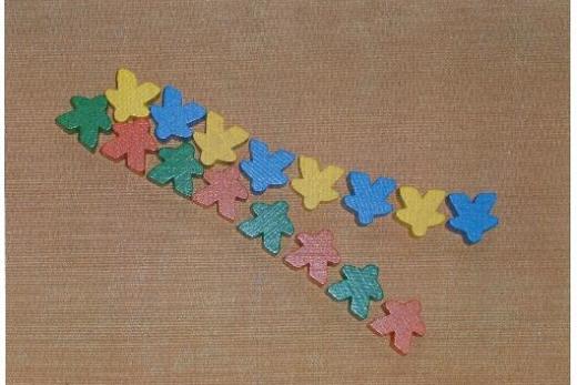 Farbige Männchen, die miteinander verbunden sind